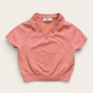 Double Zero Cropped Peach Polo